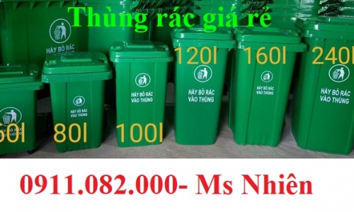 Bán thùng rác nhựa giá rẻ- thùng rác nắp lật, đạp chân, 120 lít 240 lí